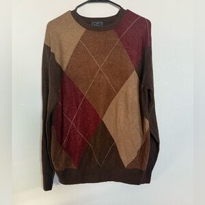 Dockers Men's Argyle Crewneck Sweater - Brown and Red